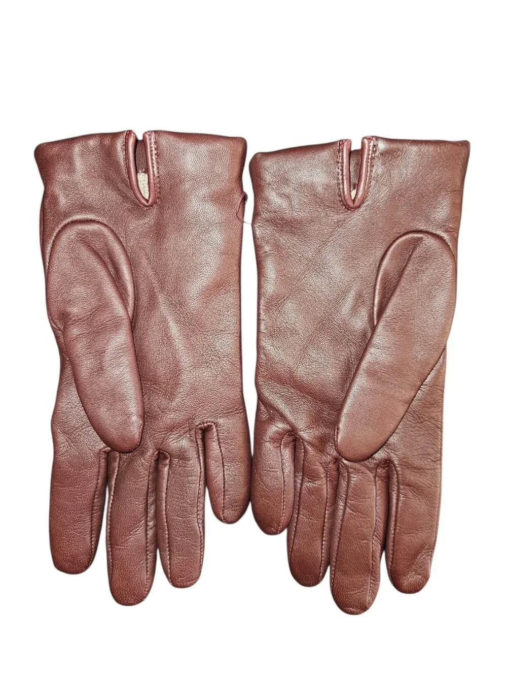Coach Maroon Sheep Leather Gloves w/ Turnlock & Bow Detail Size 7 NEW